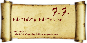 Fülöp Fürtike névjegykártya